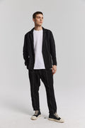 Linen Striped Trousers - Black, S image