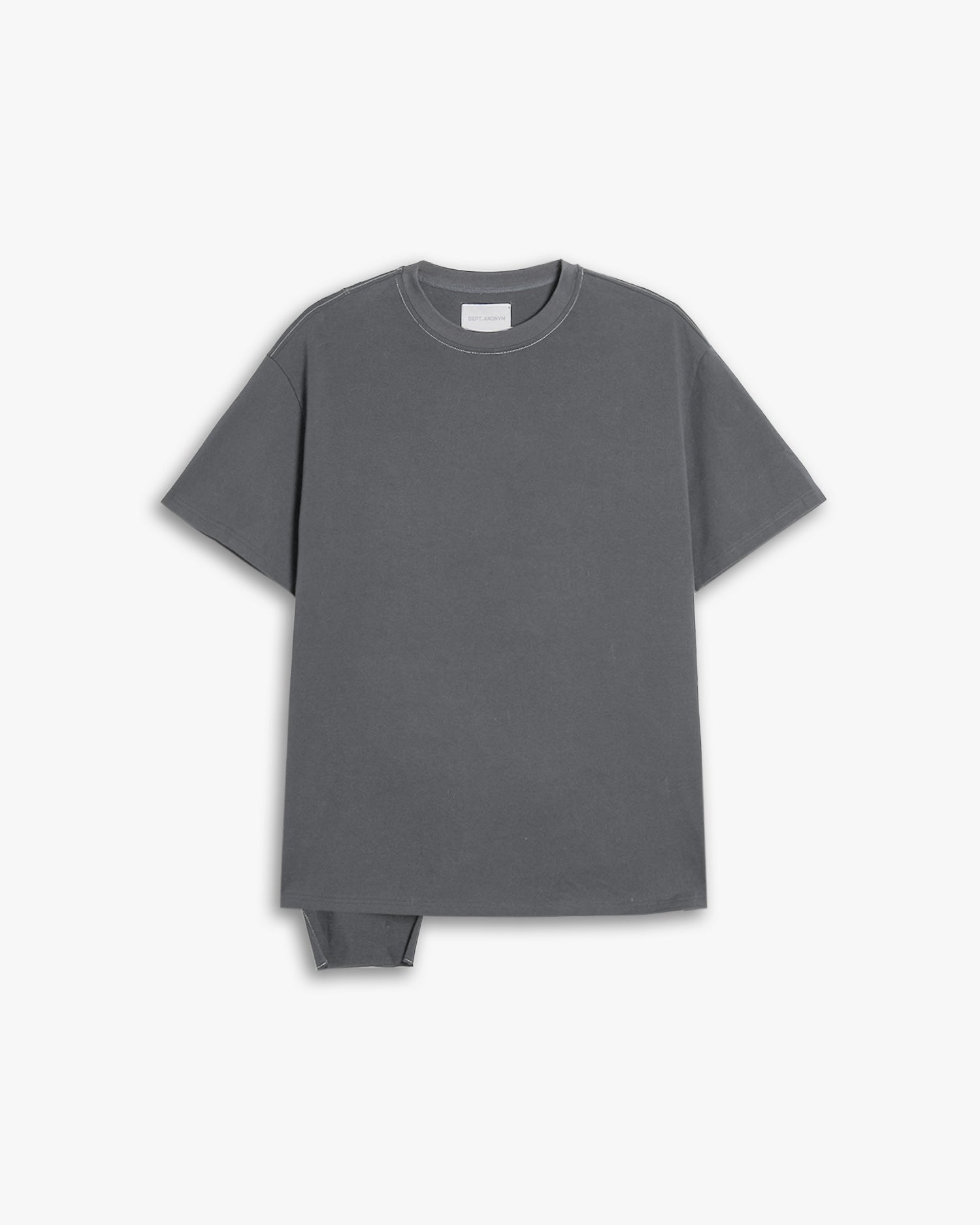 Patchwork-Hem T-Shirt - Gray, S image