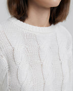 Cropped Cable Knit Sweater image 5