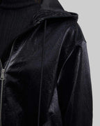 Sanded Faux-Leather Hooded Jacket image 5