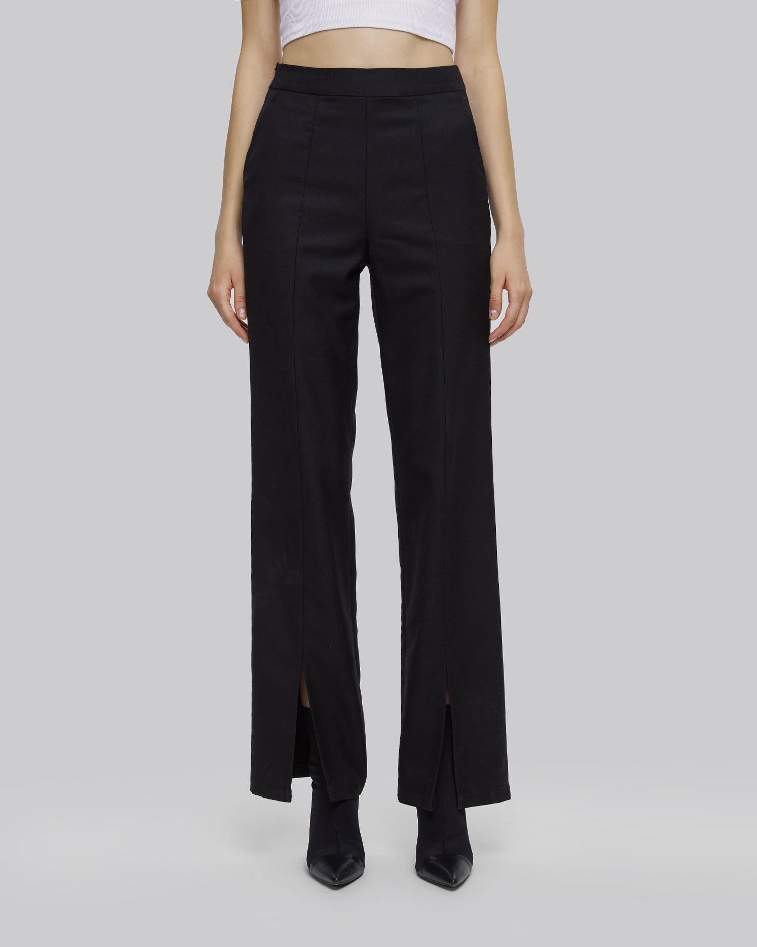 Front Slit Straight-Leg Pants image 2
