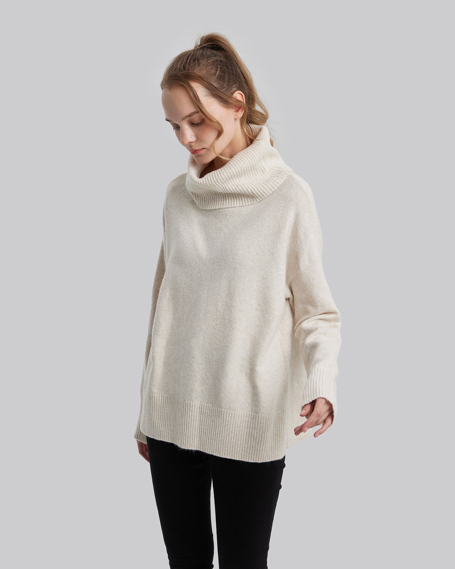 Plain Turtle-Neck Sweatshirt image 3