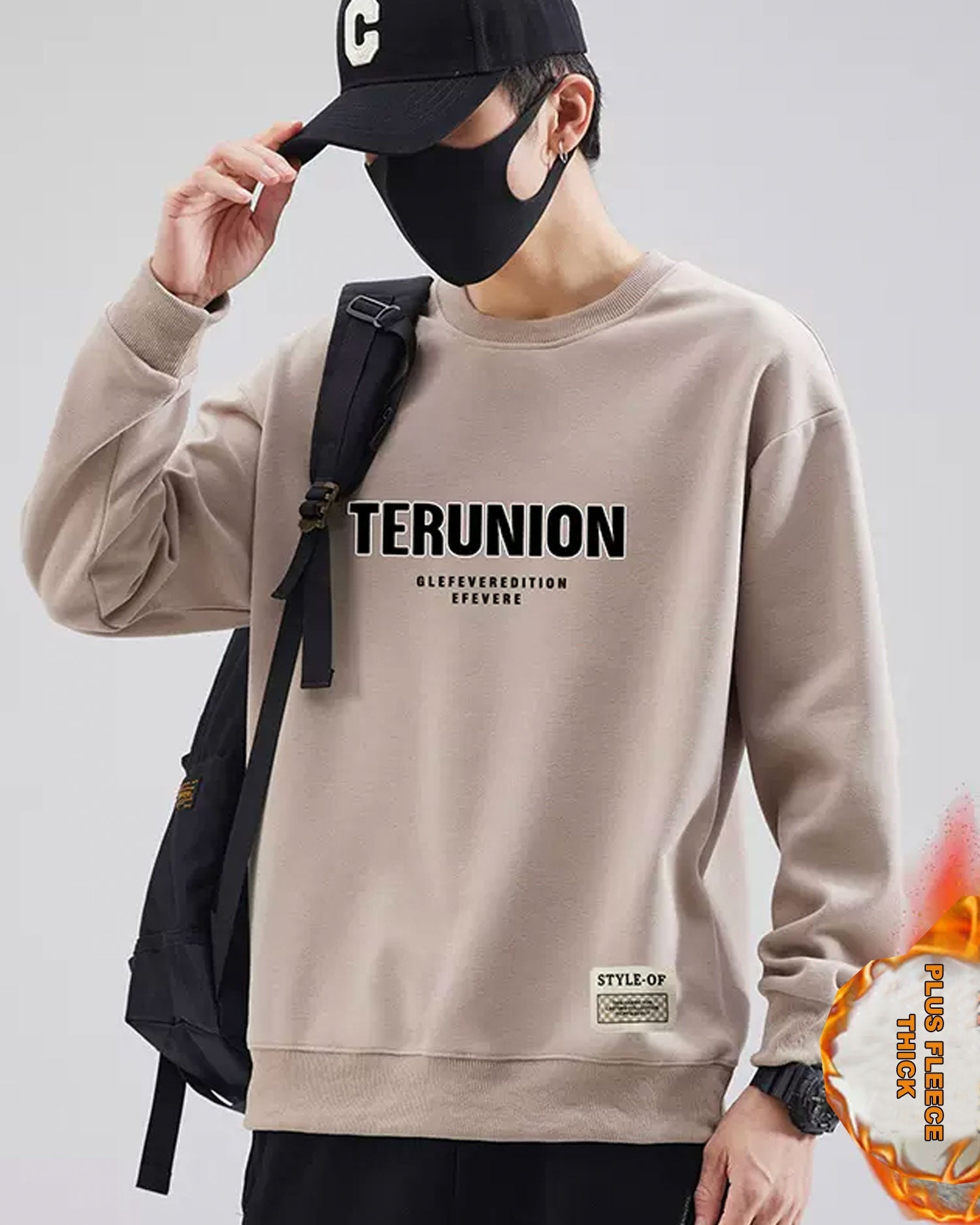 Letter Detail Cotton Sweatshirt - Cold Pink, XL image