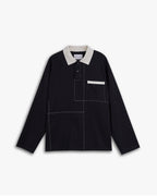 Long-Sleeve Polo with Split-Lines image 0