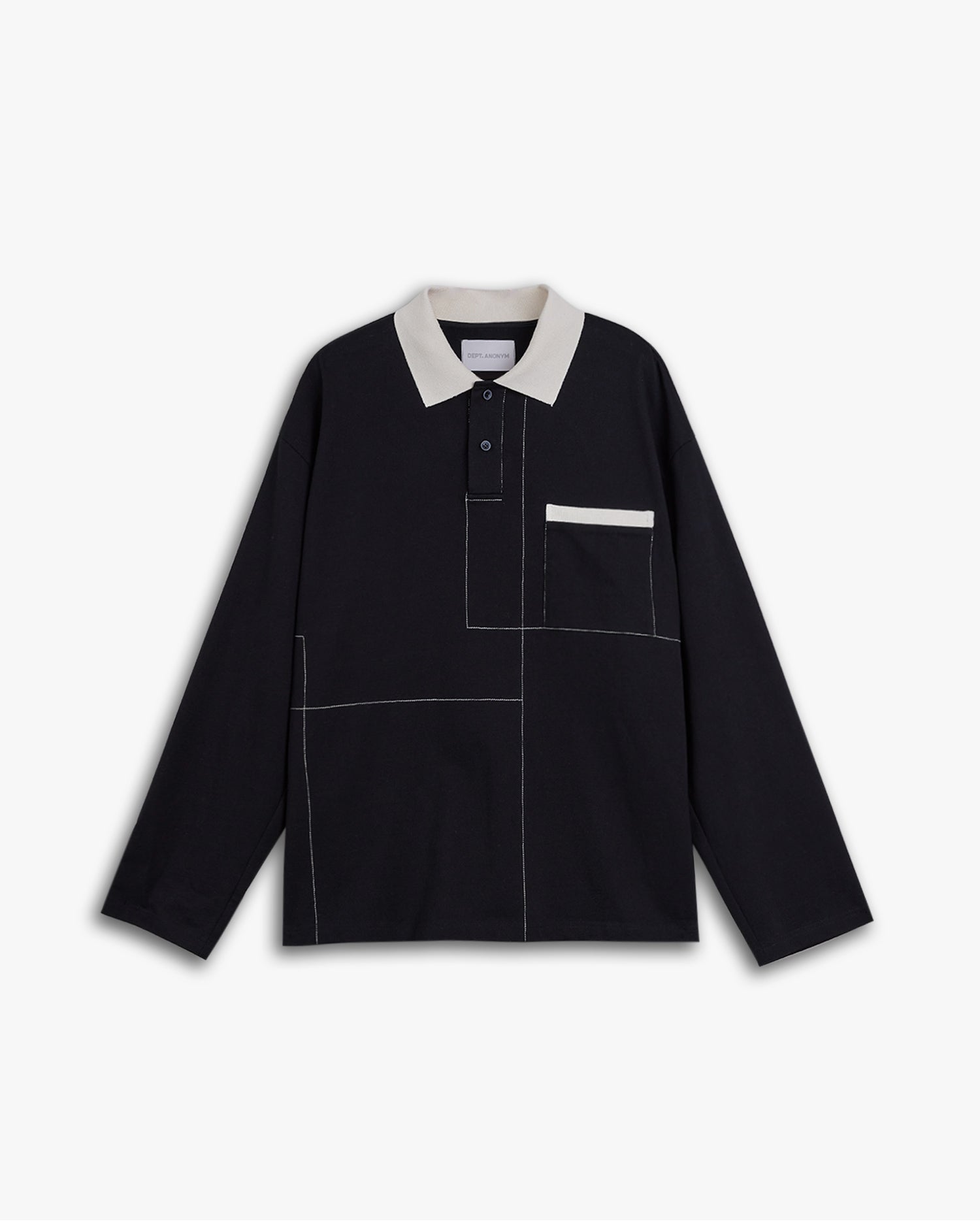 Long-Sleeve Polo with Split-Lines image 0