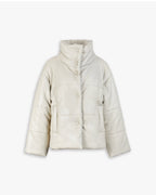 Faux-Leather Puffer Jacket image 0