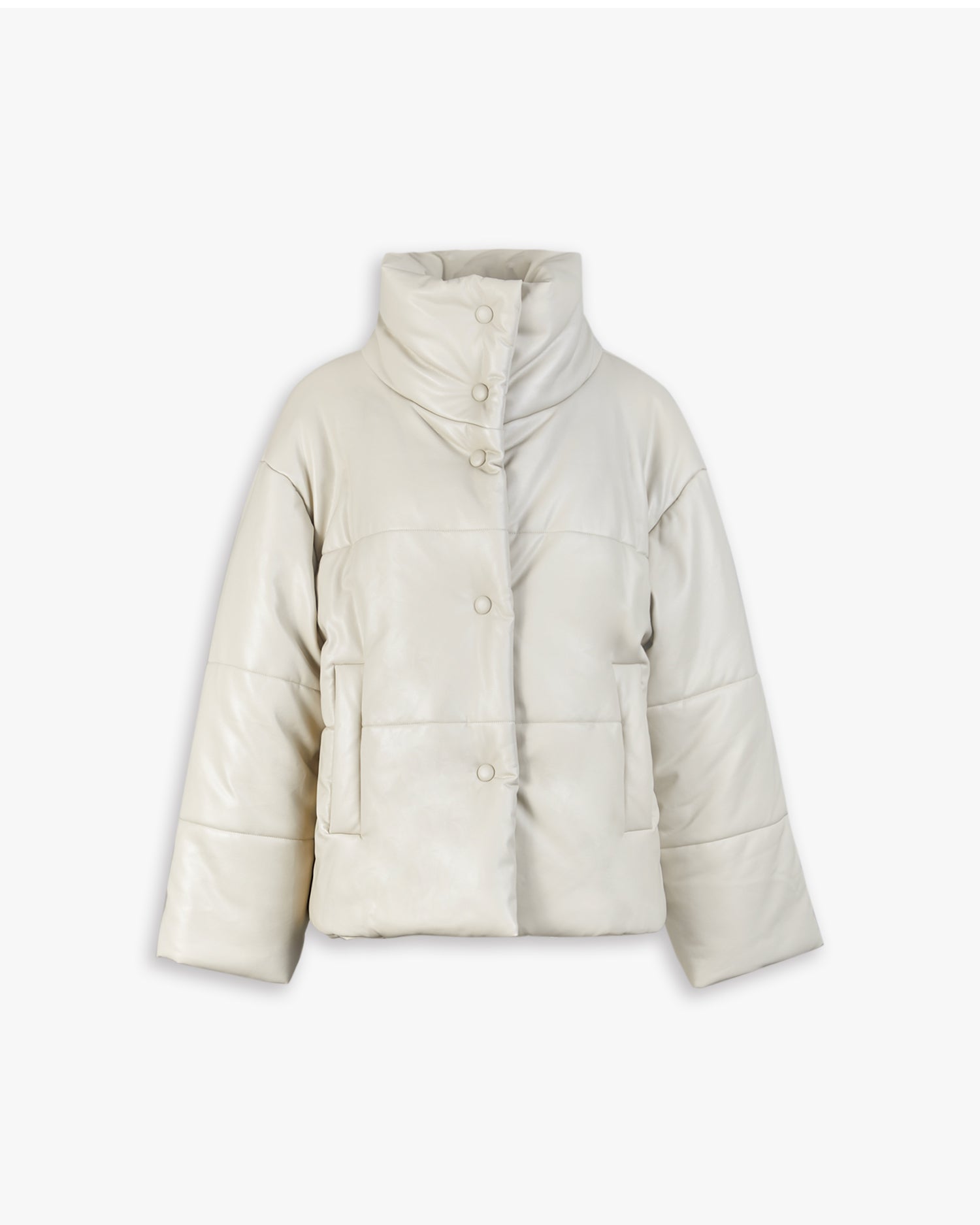 Faux-Leather Puffer Jacket image 0