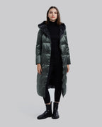 Calf-Length Hooded Jacket - Dark Green, XS image