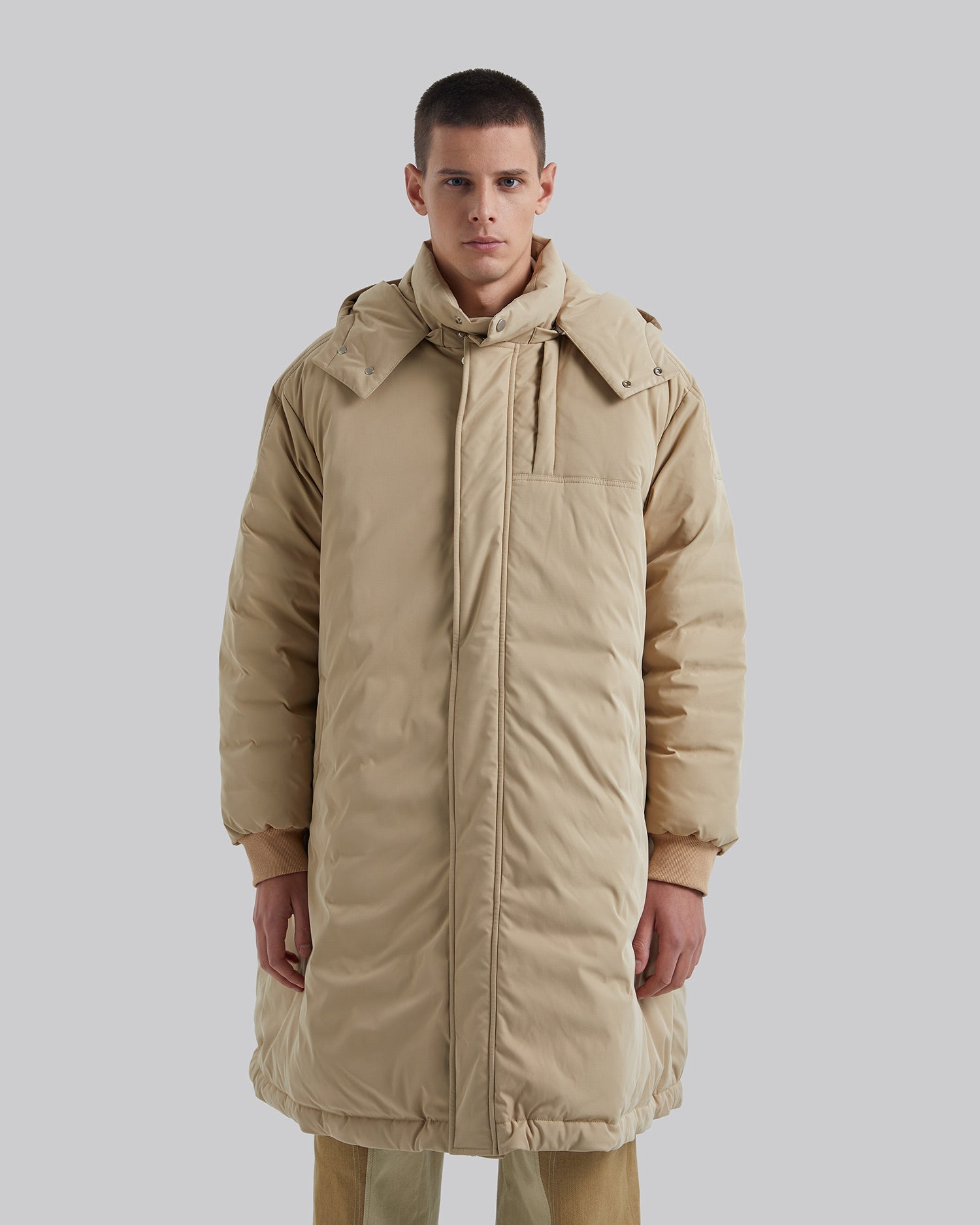 Cinched-Hem Long Puffer Jacket image 1