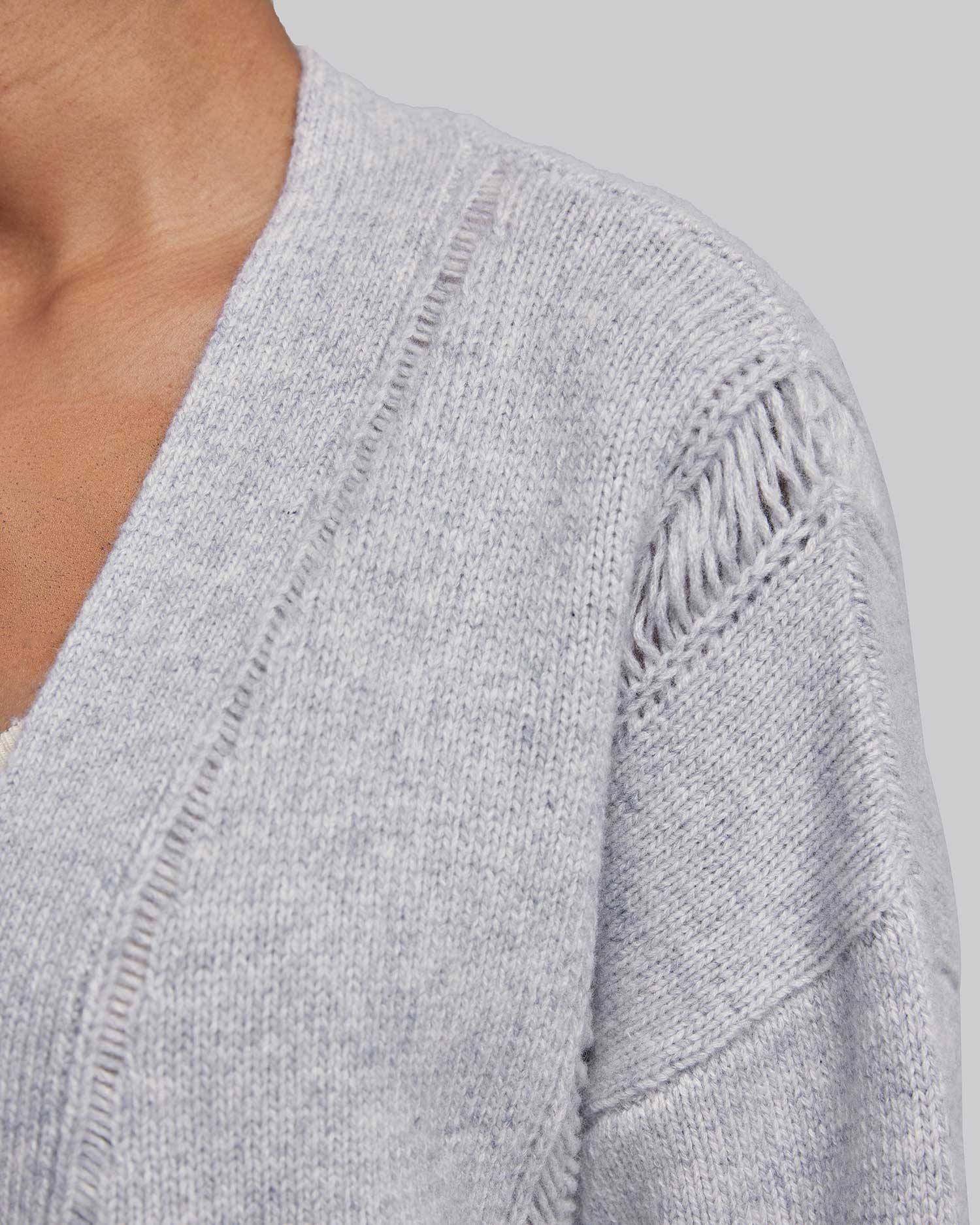 Wool & Cashmere Cardigan in Light Grey image 3