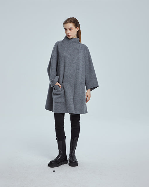 Buttoned Cashmere Coat - Grey, L image