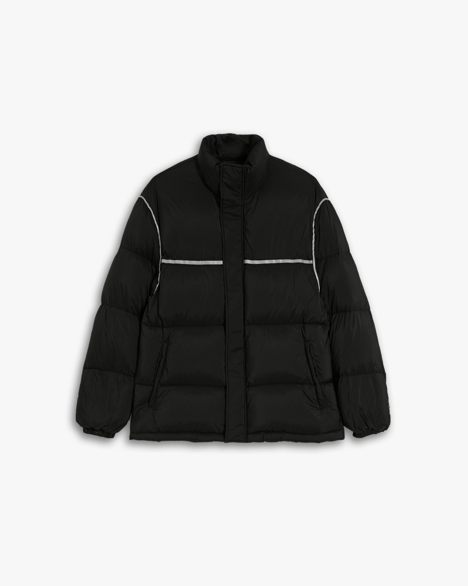 Oversize Reflective-Line Puffer Jacket image 0