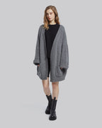 Oversized Rib-Knit Cashmere Cardigan - Morning fog, XXXL image