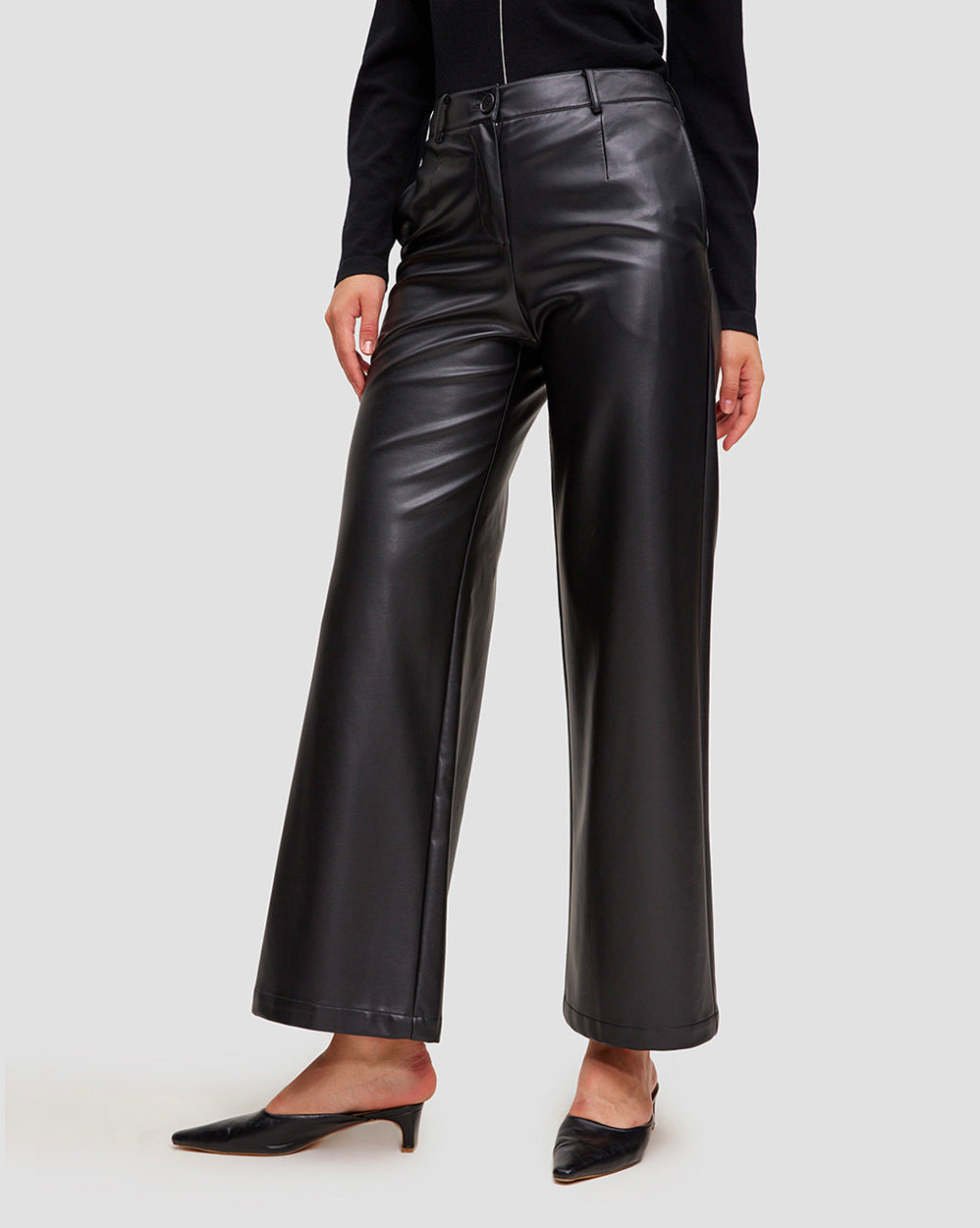 PU Leather Straight Pants image 1