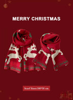 Soft &amp; Warm knitted Christmas scarf - Auburn Red, OS image