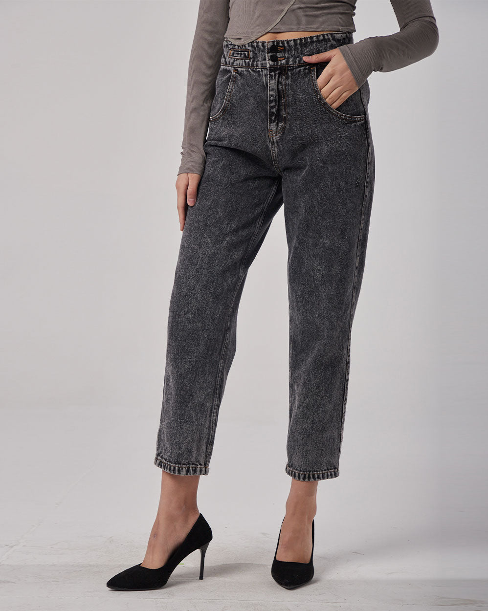 Women's Classic Stretch Jeans - Black, XL image