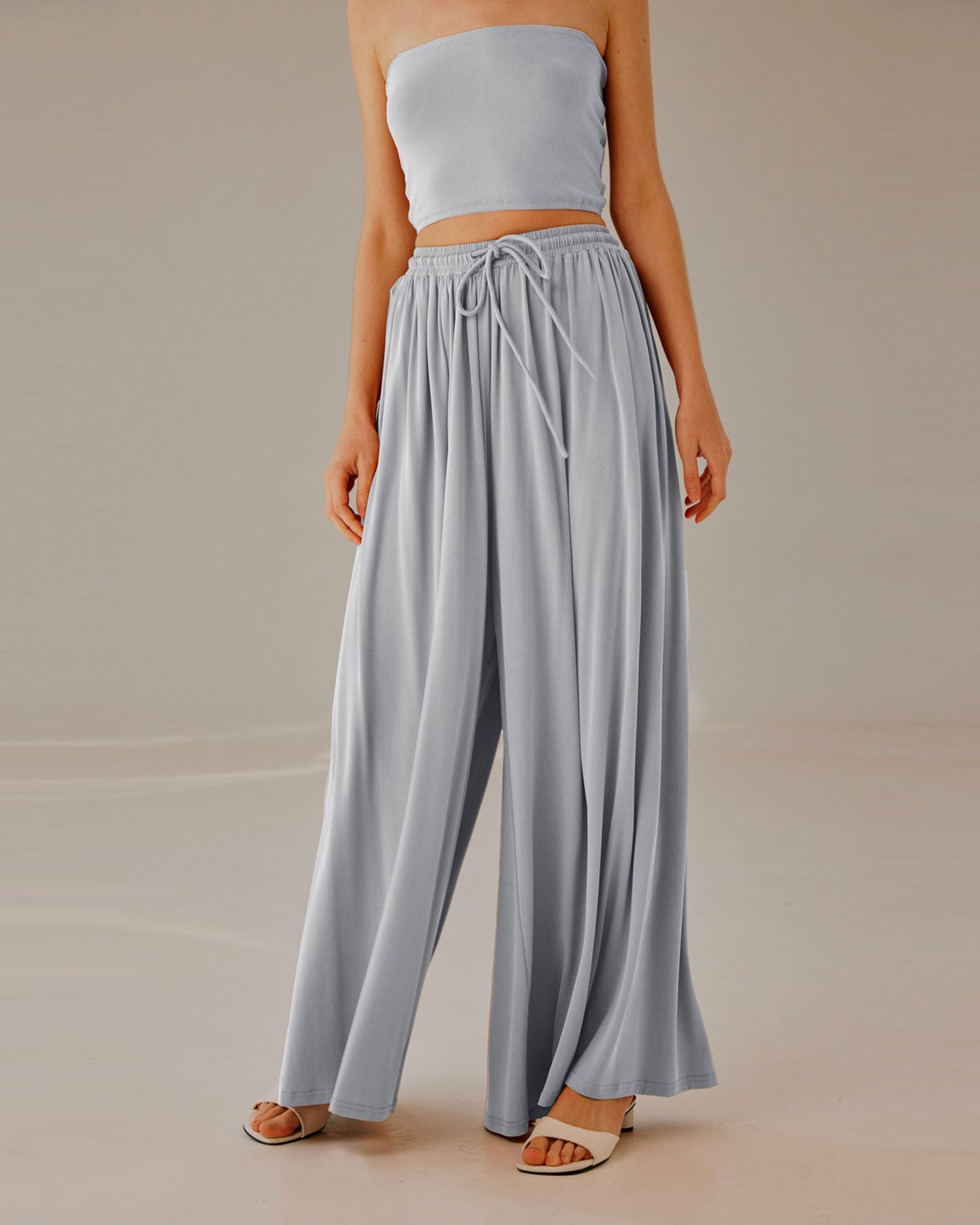 Cropped Strapless Top Set - Alice Blue, XS image