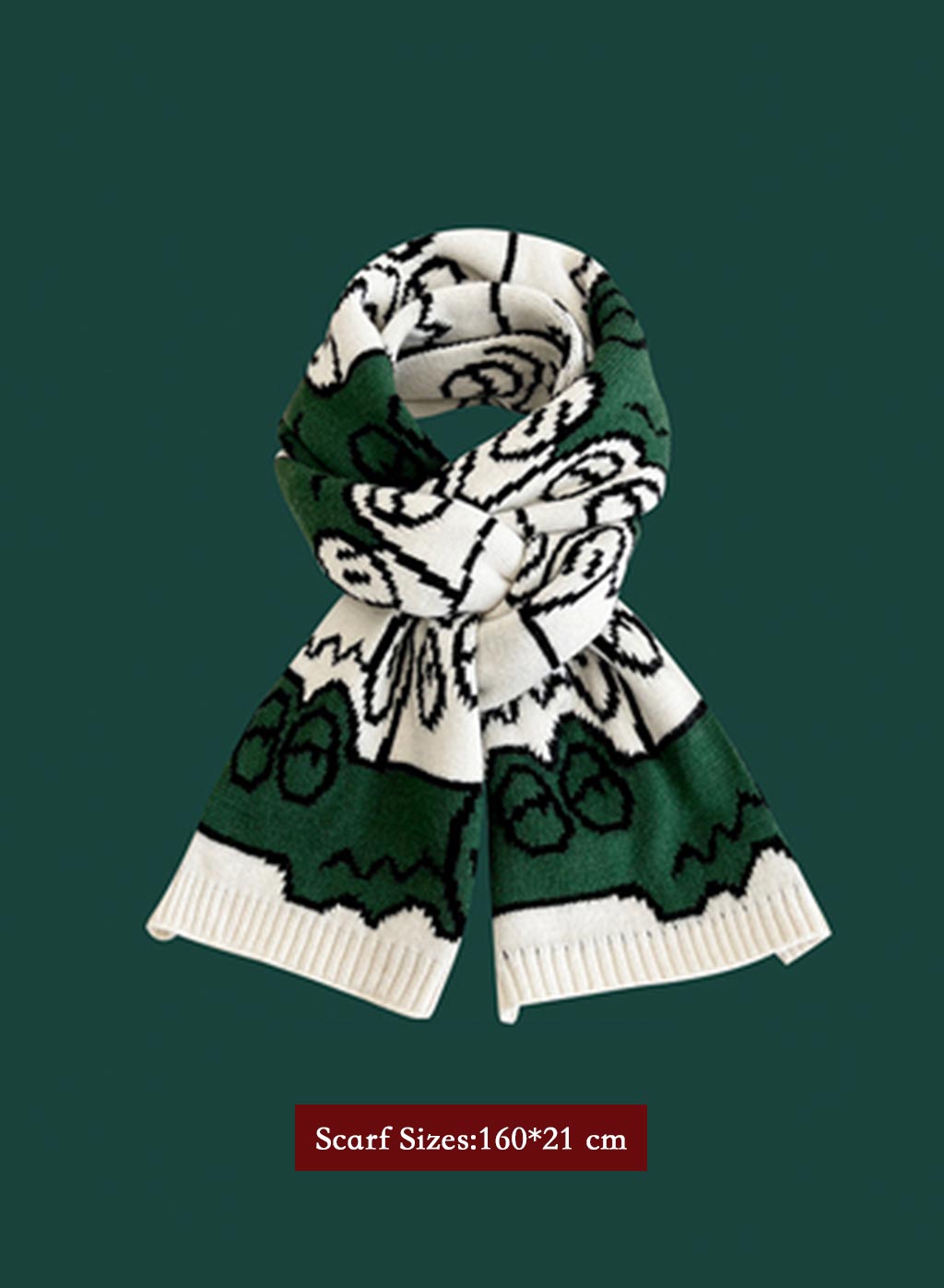 Winter Retro Warm Christmas Plaid Scarf - Fog, OS image