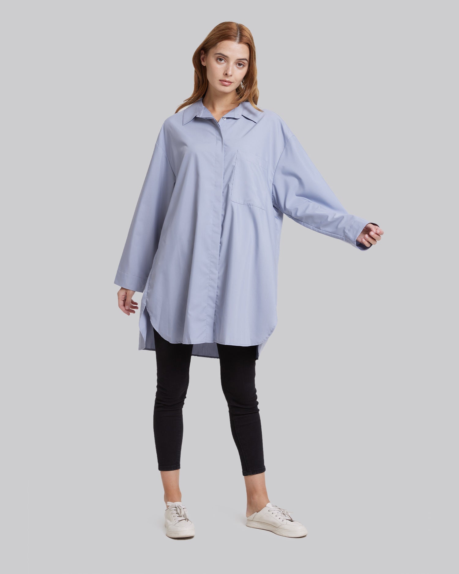 Modal Boyfriend Shirt - Grey, M image