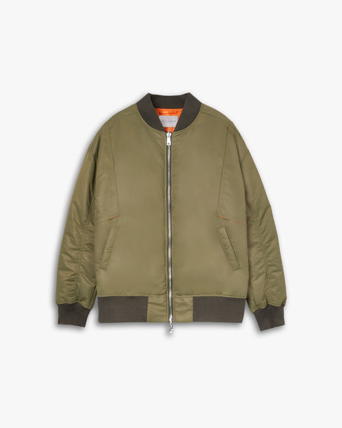 Army Green Down Bomber Jacket image 0