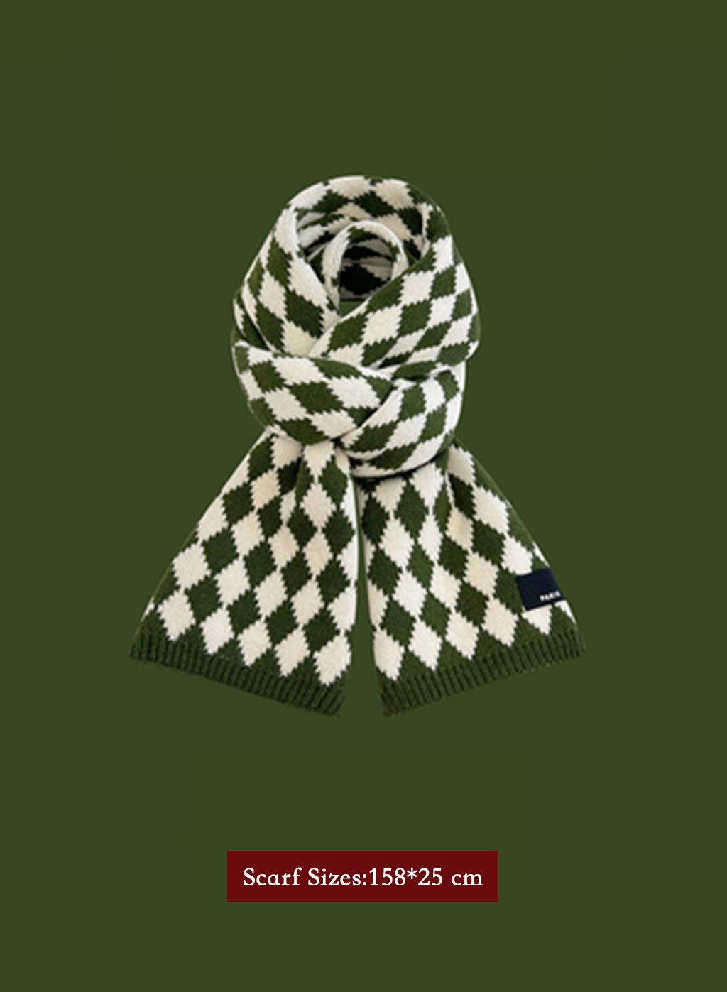 Winter Retro Warm Christmas Plaid Scarf - Cloud, OS image