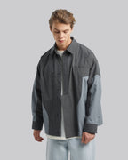 Irregular Paneled Relaxed Overshirt image 1