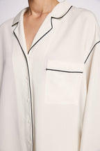 Silk Contrast Pajama Set image 4