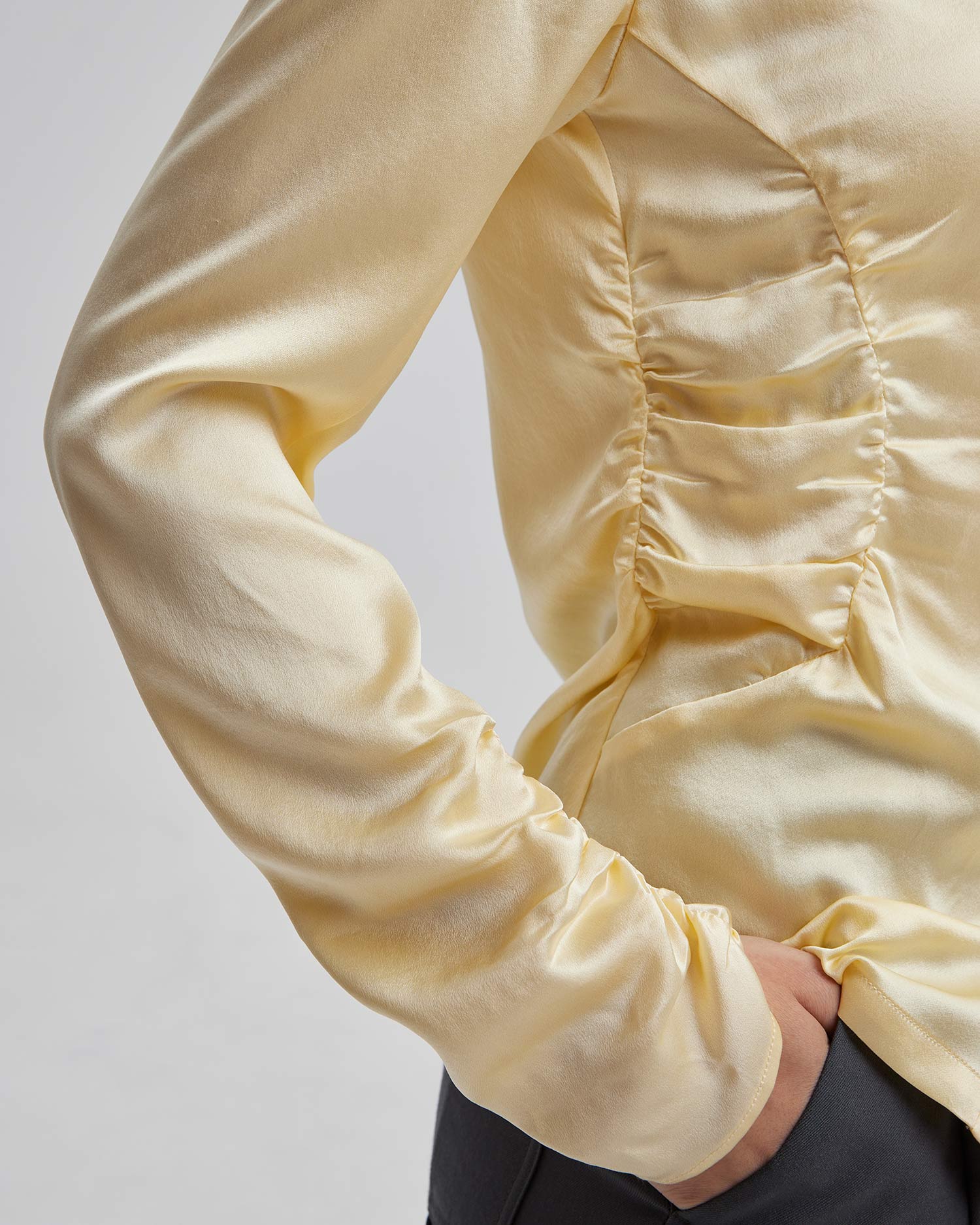 1 × 100% Silk Shirt in Lemon image 4