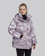 Shiny Belted Puffer Jacket image 1