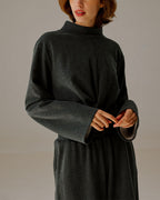 Cropped Cotton Lounge Set - Dark Gray, L image