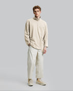 High Neck Asymmetric Sweatshirt - White, L image