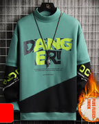 Wide Ribbed Crewneck Sweatshirt - Turquoise, L image