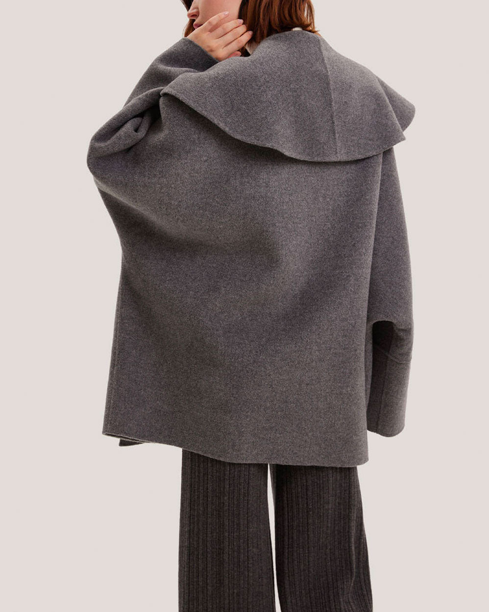 Wide Sleeve Short Wool Wrap Coat image 3