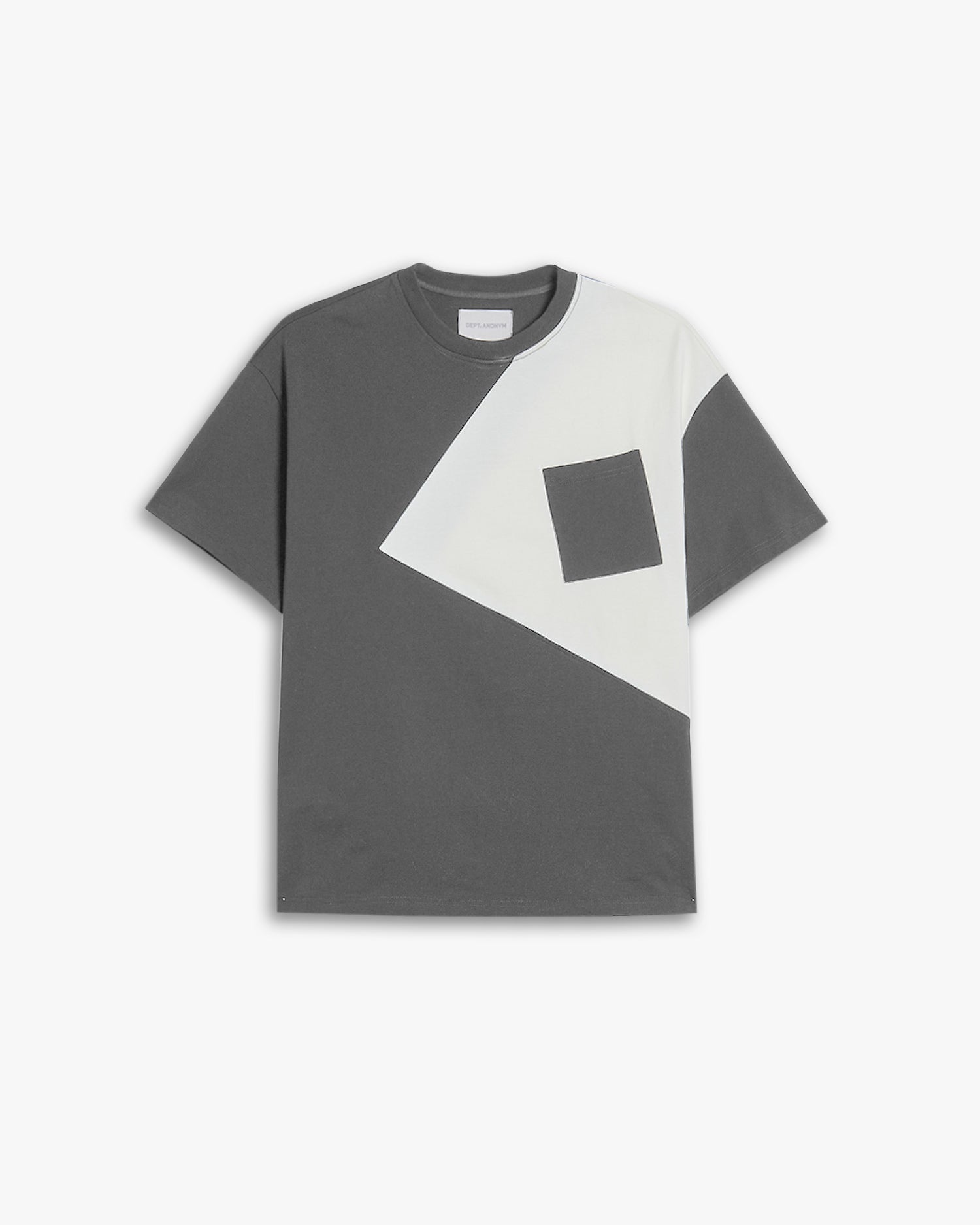Geometric Paneled T-Shirt - Grey, L image
