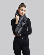 Puffer Scarf - Black, OS image