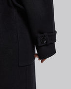 Black Double-Breasted Cape Coat image 6