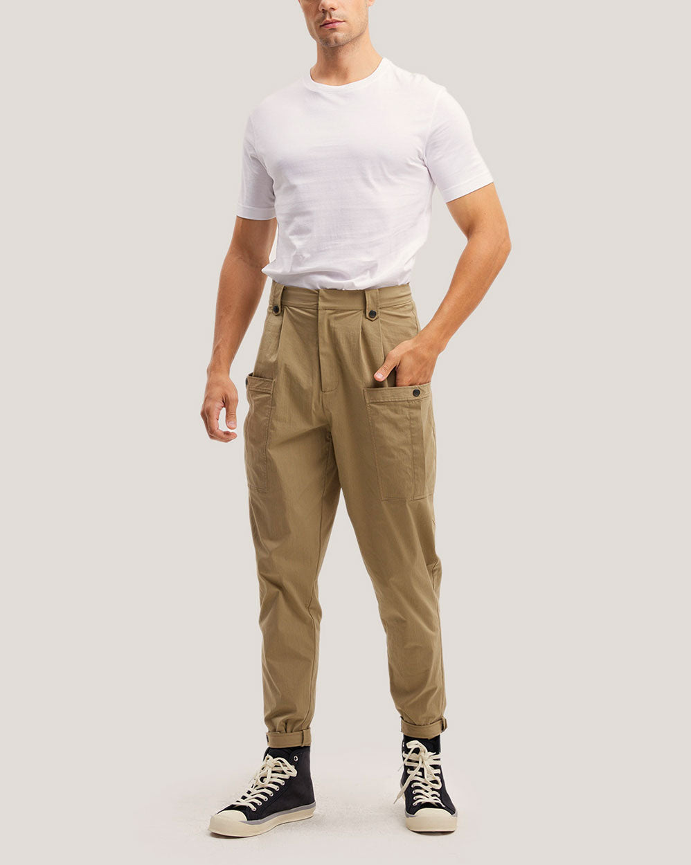 Mid Waist Tapered Leg Pants image 1