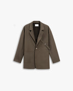 Side Strap Blazer - Dark Brown, XL image