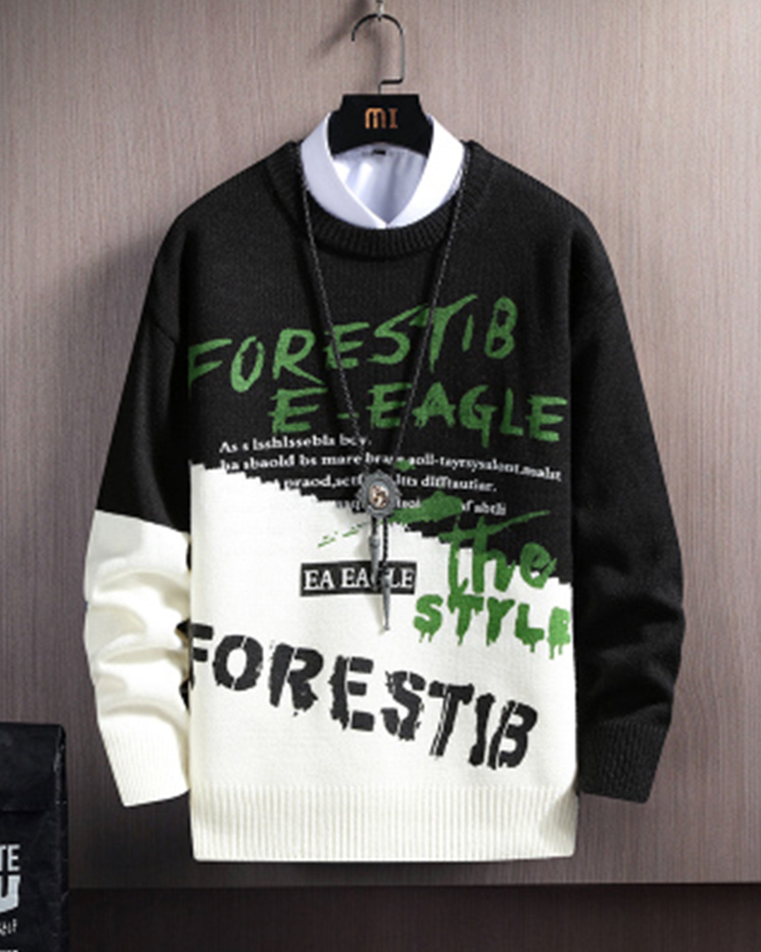 Printed Colorblock Knit Jumper image 0