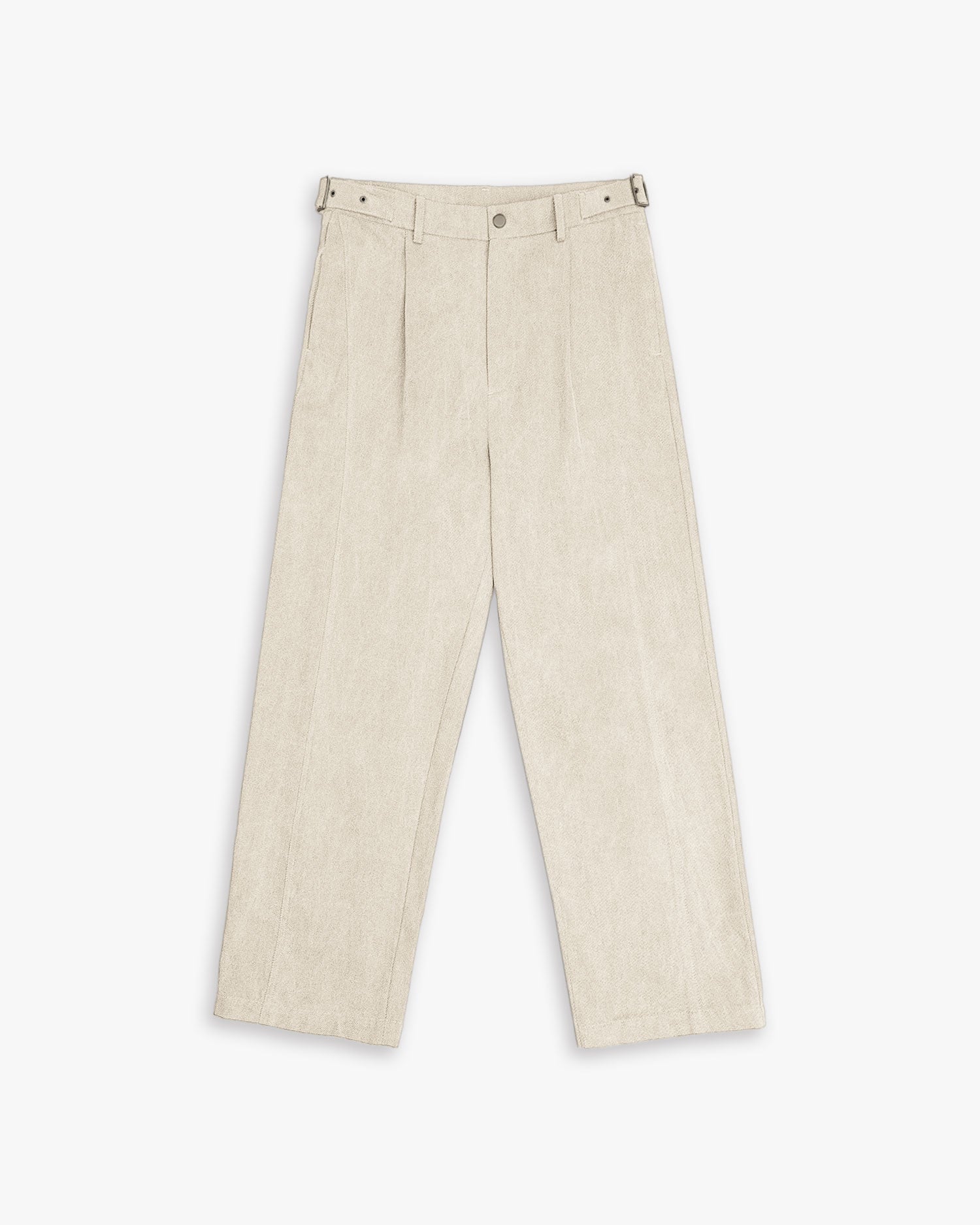 Cotton Tapered Pants - Beige, S image