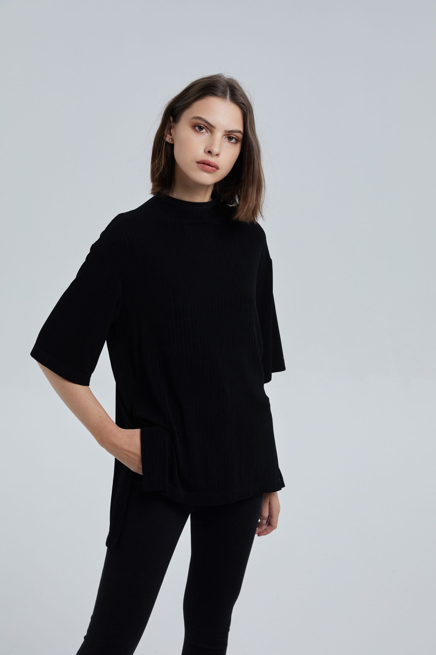 High-Low Hem Short Sleeve Top image 1