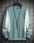 Contrast Crewneck Sweatshirt - Turquoise, 5XL image
