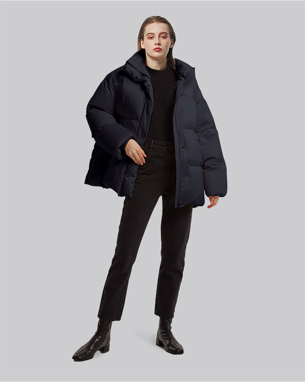 Oversized Down Parka - Navy, XS image