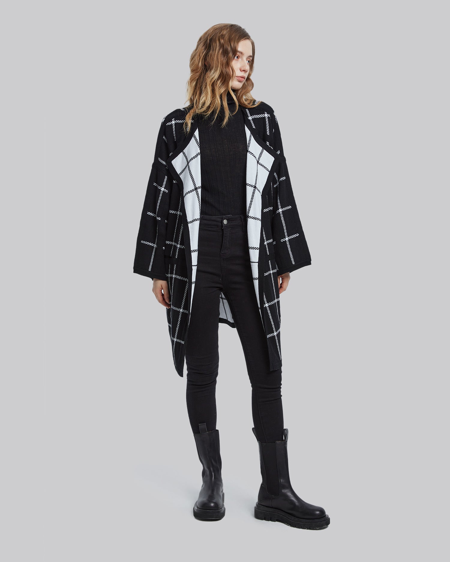 Check Pattern Long Coat image 2
