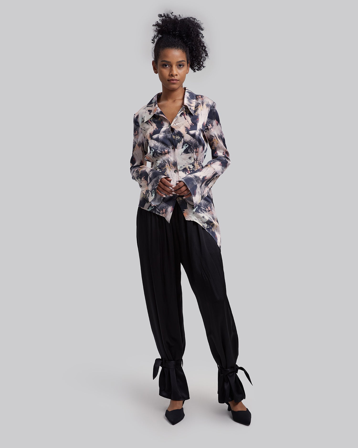 Black Flare Pants - Black, M image