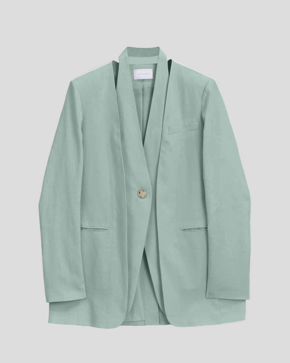 1 × Linen Layered Blazer - Blue, XL image