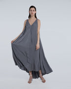 Silky Open Back Long Dress image 0