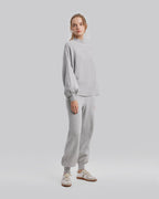 High Neck Balloon Sleeve Sweater - Grey, L image