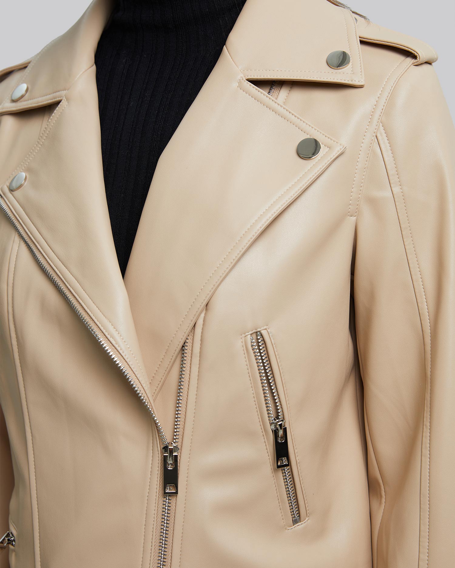 Pristine Faux-Leather Biker Jacket image 4