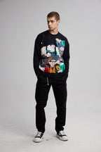 1 x Sweatshirt With Graphics - Black, XL image